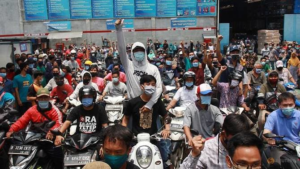 23 arrested over protests against new job laws in Indonesia