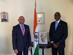 Envoy Abhay Kumar and UN resident coordinator for Madagascar meet to discuss the drought situation